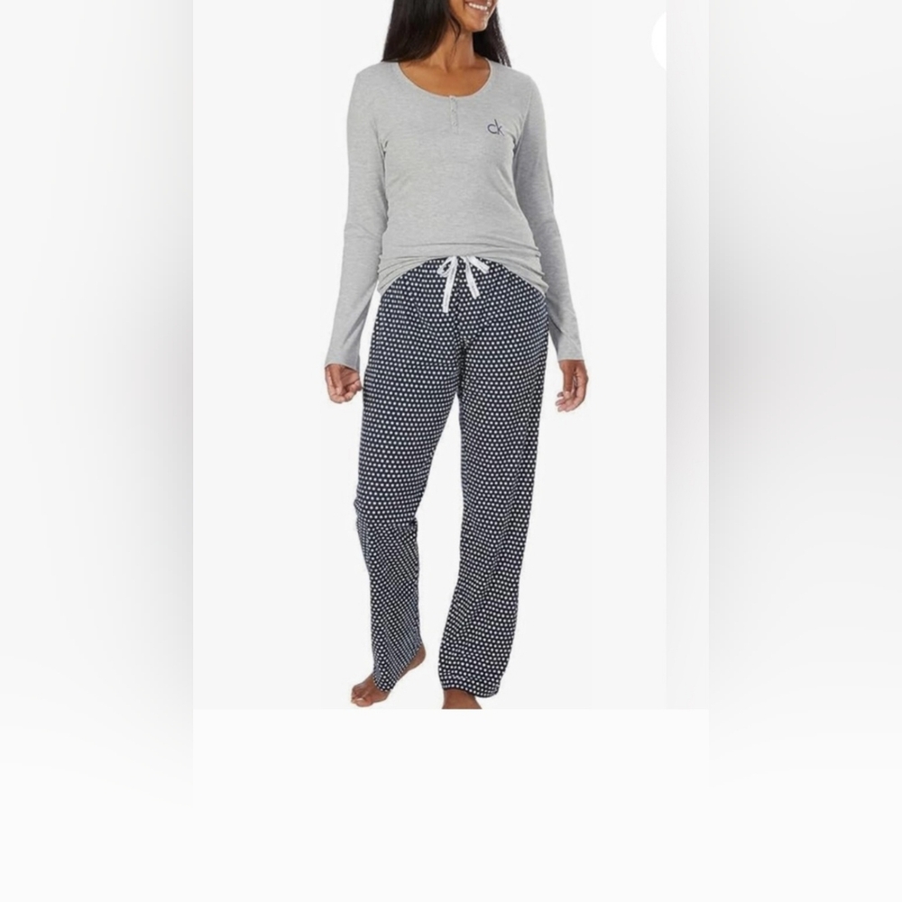 Calvin Klein Gray and Blue Women's Pajama Set